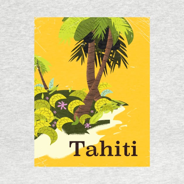 Tahiti vintage style travel poster by nickemporium1